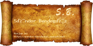 Sándor Bendegúz névjegykártya
